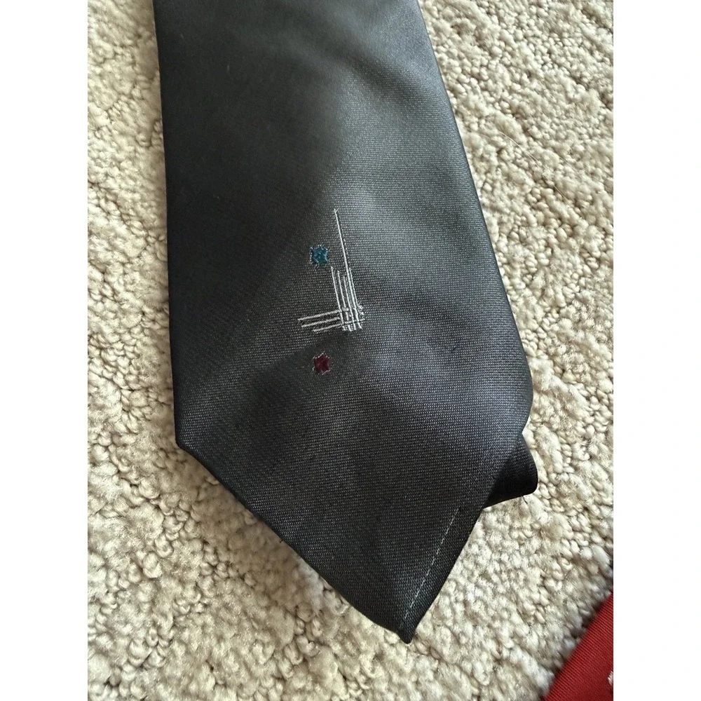 Vintage Christian Dior Lot Skinny Logo Necktie Men's Burgundy Designer Tie 80s